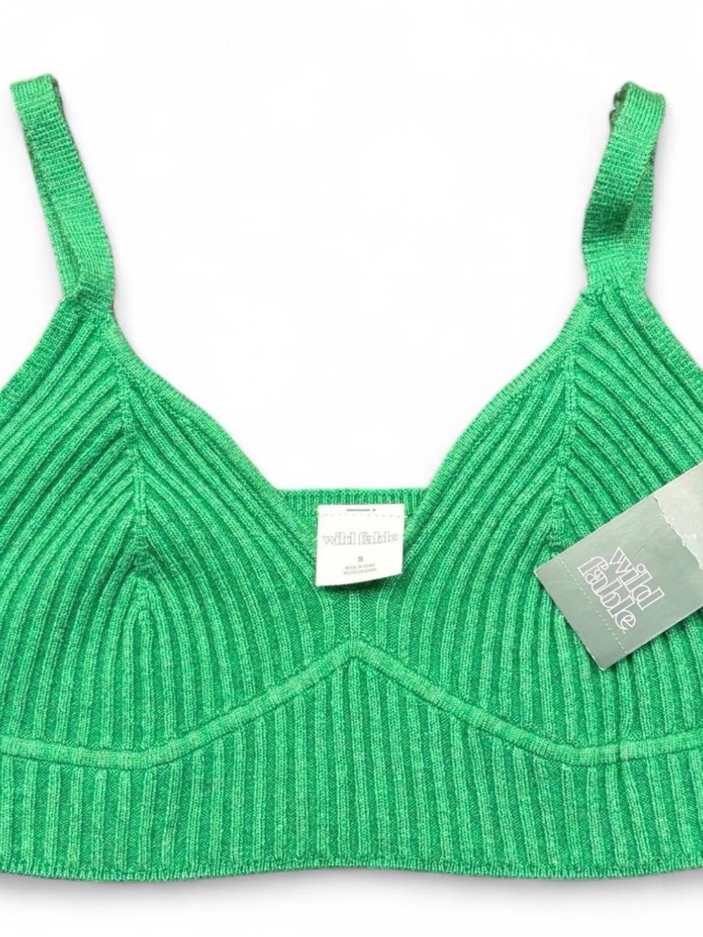 wild fable Ribbed Green Cropped Tank Top